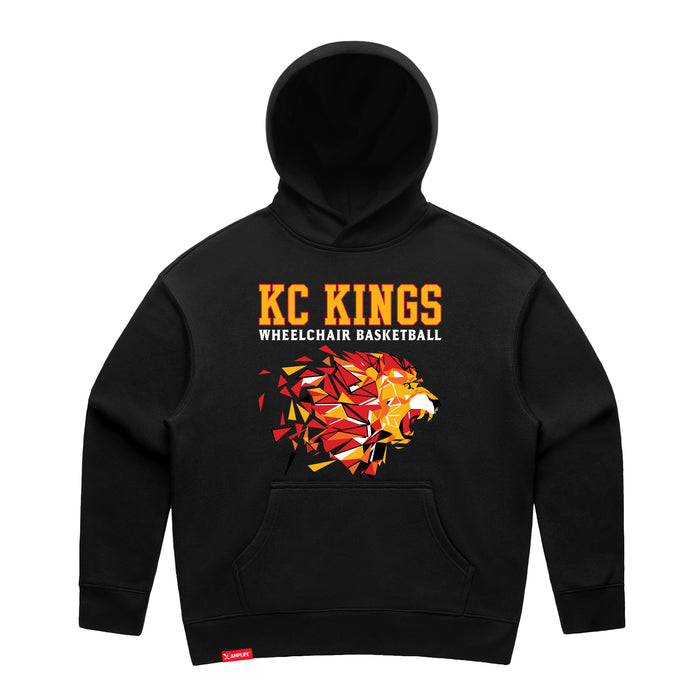 MAS Kansas City Kings Wheelchair Basketball Lion Women's Black Modern Hoodie on a white background