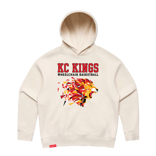 MAS Kansas City Kings Wheelchair Basketball Lion Women's Ecru Modern Hoodie on a white background