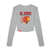 MAS Kansas City Kings Wheelchair Basketball Lion Women's Heather Grey Crop Long Sleeve T-Shirt on a white background