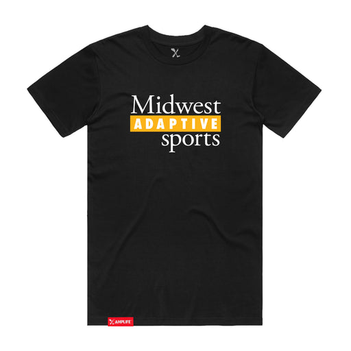 MAS Kansas City Kings Wheelchair Basketball MAS Logo Black T-Shirt on a white background