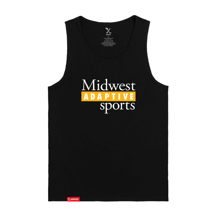 MAS Kansas City Kings Wheelchair Basketball MAS Logo Black Tank Top on a white background