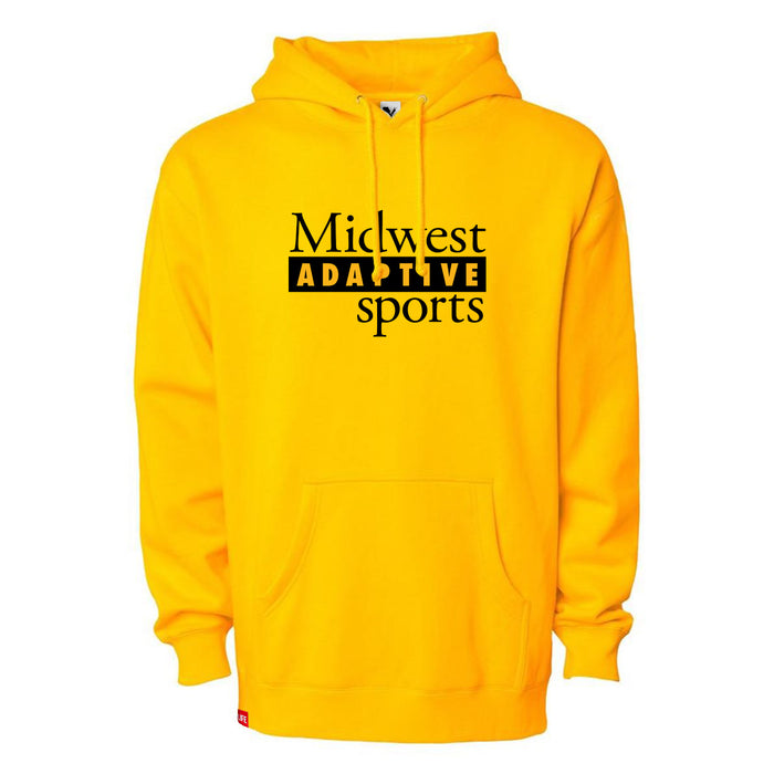 MAS Kansas City Kings Wheelchair Basketball MAS Logo Gold Hoodie on a white background