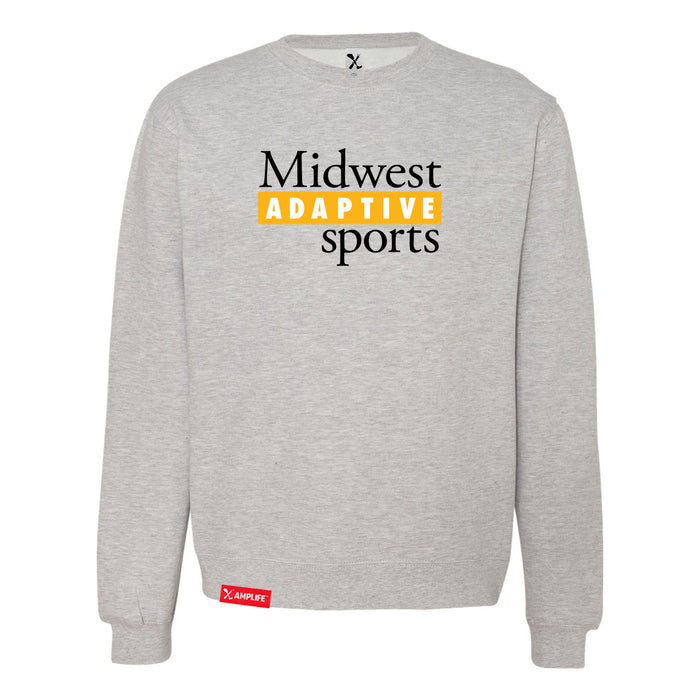 MAS Kansas City Kings Wheelchair Basketball MAS Logo Heather Grey Crewneck Sweatshirt on a white background