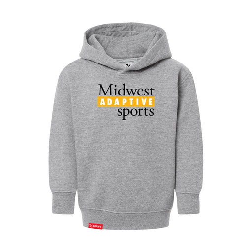 MAS Kansas City Kings Wheelchair Basketball MAS Logo Toddler Heather Grey Hoodie on a white background