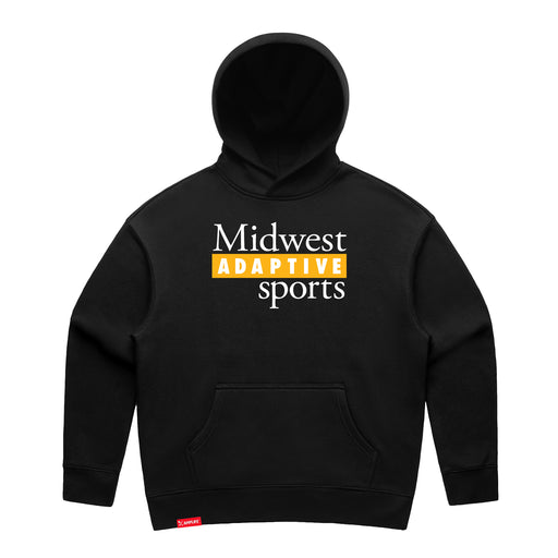 MAS Kansas City Kings Wheelchair Basketball MAS Logo Women's Black Modern Hoodie on a white background