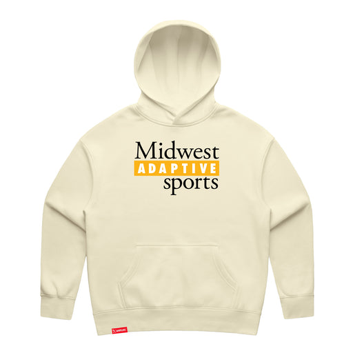 MAS Kansas City Kings Wheelchair Basketball MAS Logo Women's Butter Modern Hoodie on a white background