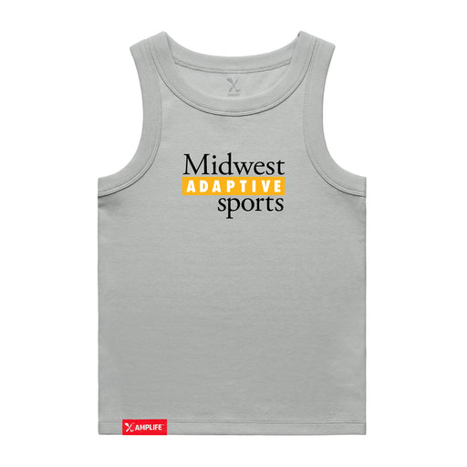 MAS Kansas City Kings Wheelchair Basketball MAS Logo Women's Grey Organic Tank Top on a white background