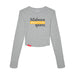 MAS Kansas City Kings Wheelchair Basketball MAS Logo Women's Heather Grey Crop Long Sleeve T-Shirt on a white background