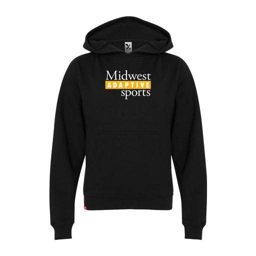 MAS Kansas City Kings Wheelchair Basketball MAS Logo Youth Black Hoodie on a white background