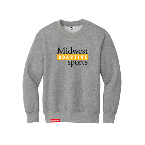 MAS Kansas City Kings Wheelchair Basketball MAS Logo Youth Heather Grey Crewneck Sweatshirt on a white background