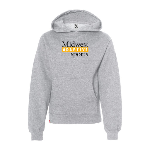 MAS Kansas City Kings Wheelchair Basketball MAS Logo Youth Heather Grey Hoodie on a white background