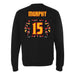 Back angle of the Milo Murphy MAS Kansas City Kings Wheelchair Basketball Amplife Black Crewneck Sweatshirt against a white background