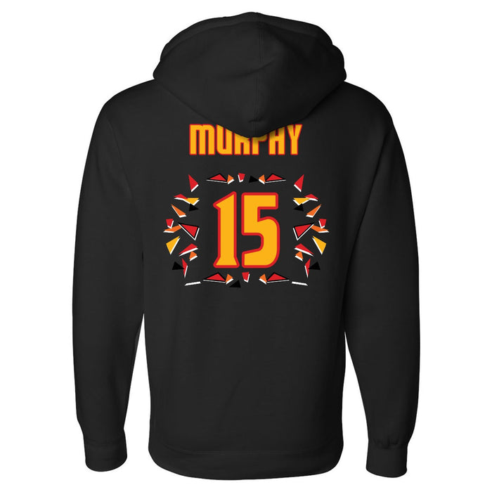 Back angle of the Milo Murphy MAS Kansas City Kings Wheelchair Basketball Amplife Black Hoodie against a white background