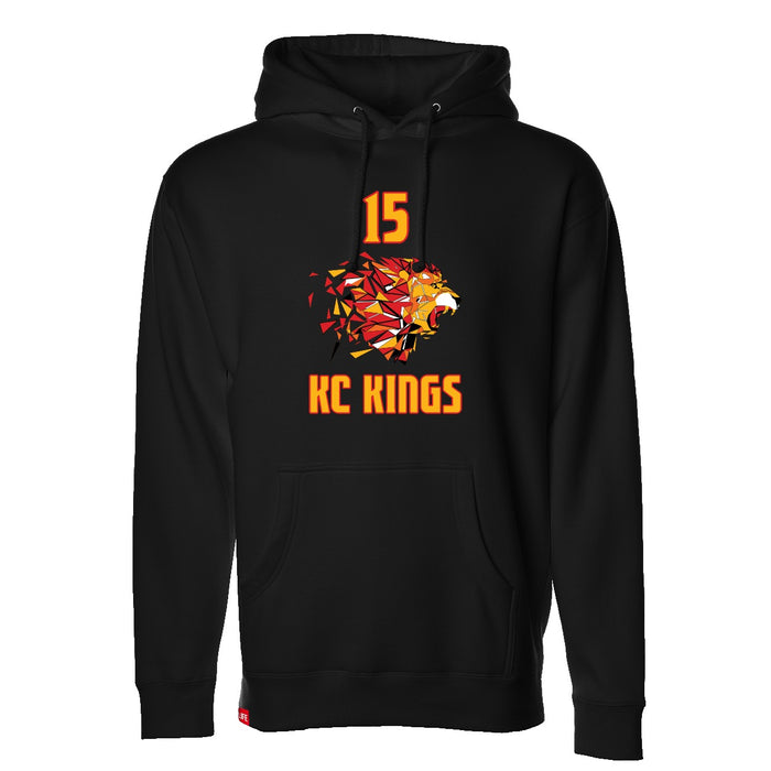 Front angle of the Milo Murphy MAS Kansas City Kings Wheelchair Basketball Amplife Black Hoodie against a white background
