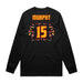 Back angle of the Milo Murphy MAS Kansas City Kings Wheelchair Basketball Amplife Black Long Sleeve T-Shirt against a white background