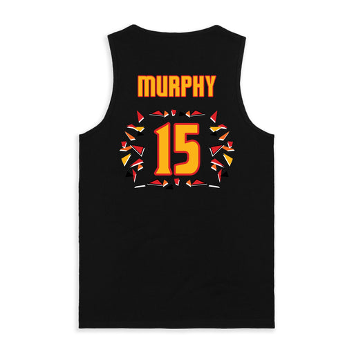 Back angle of the Milo Murphy MAS Kansas City Kings Wheelchair Basketball Amplife Black Tank Top against a white background