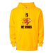Front angle of the Milo Murphy MAS Kansas City Kings Wheelchair Basketball Amplife Gold Hoodie against a white background