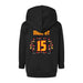 Back angle of the Milo Murphy MAS Kansas City Kings Wheelchair Basketball Amplife Toddler Black Hoodie against a white background