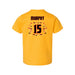 Back angle of the Milo Murphy MAS Kansas City Kings Wheelchair Basketball Amplife Toddler Gold T-Shirt against a white background