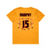 Back angle of the Milo Murphy MAS Kansas City Kings Wheelchair Basketball Amplife Youth Gold T-Shirt against a white background