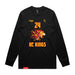 Front angle of the Yandel Pina MAS Kansas City Kings Wheelchair Basketball Amplife Black Long Sleeve T-Shirt against a white background