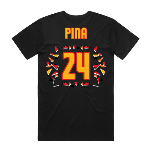 Back angle of the Yandel Pina MAS Kansas City Kings Wheelchair Basketball Amplife Black T-Shirt against a white background