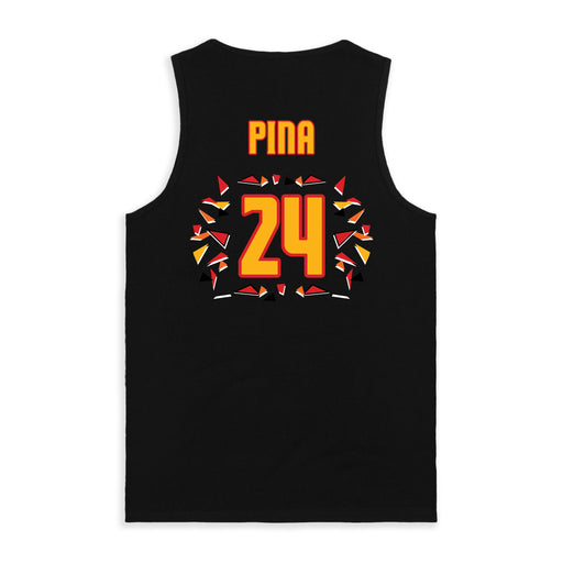 Back angle of the Yandel Pina MAS Kansas City Kings Wheelchair Basketball Amplife Black Tank Top against a white background