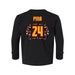 Back angle of the Yandel Pina MAS Kansas City Kings Wheelchair Basketball Amplife Toddler Black Long Sleeve T-Shirt against a white background