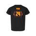 Back angle of the Yandel Pina MAS Kansas City Kings Wheelchair Basketball Amplife Toddler Black T-Shirt against a white background