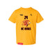 Front angle of the Yandel Pina MAS Kansas City Kings Wheelchair Basketball Amplife Toddler Gold T-Shirt against a white background