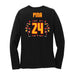 Back angle of the Yandel Pina MAS Kansas City Kings Wheelchair Basketball Amplife Women's Black Long Sleeve T-Shirt against a white background