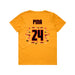 Back angle of the Yandel Pina MAS Kansas City Kings Wheelchair Basketball Amplife Youth Gold T-Shirt against a white background