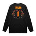 Back angle of the William Taylor MAS Kansas City Kings Wheelchair Basketball Amplife Black Long Sleeve T-Shirt against a white background