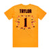 Back angle of the William Taylor MAS Kansas City Kings Wheelchair Basketball Amplife Gold T-Shirt against a white background