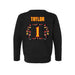 Back angle of the William Taylor MAS Kansas City Kings Wheelchair Basketball Amplife Toddler Black Crewneck Sweatshirt against a white background