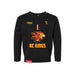 Front angle of the William Taylor MAS Kansas City Kings Wheelchair Basketball Amplife Toddler Black Crewneck Sweatshirt against a white background