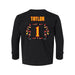 Back angle of the William Taylor MAS Kansas City Kings Wheelchair Basketball Amplife Toddler Black Long Sleeve T-Shirt against a white background