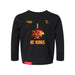 Front angle of the William Taylor MAS Kansas City Kings Wheelchair Basketball Amplife Toddler Black Long Sleeve T-Shirt against a white background