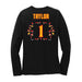 Back angle of the William Taylor MAS Kansas City Kings Wheelchair Basketball Amplife Women's Black Long Sleeve T-Shirt against a white background