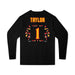 Back angle of the William Taylor MAS Kansas City Kings Wheelchair Basketball Amplife Youth Black Long Sleeve T-Shirt against a white background