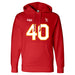 Front angle of the Alex Nguyen MAS Kansas City Wheelchair Football Amplife Red Hoodie against a white background