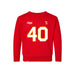 Front angle of the Alex Nguyen MAS Kansas City Wheelchair Football Amplife Toddler Red Crewneck Sweatshirt against a white background