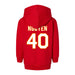 Back angle of the Alex Nguyen MAS Kansas City Wheelchair Football Amplife Toddler Red Hoodie against a white background