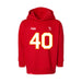 Front angle of the Alex Nguyen MAS Kansas City Wheelchair Football Amplife Toddler Red Hoodie against a white background