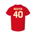 Back angle of the Alex Nguyen MAS Kansas City Wheelchair Football Amplife Toddler Red T-Shirt against a white background