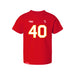 Front angle of the Alex Nguyen MAS Kansas City Wheelchair Football Amplife Toddler Red T-Shirt against a white background