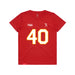 Front angle of the Alex Nguyen MAS Kansas City Wheelchair Football Amplife Youth Red T-Shirt against a white background