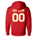 Back angle of the MAS Kansas City Wheelchair Football Amplife Customizable Red Hoodie against a white background