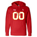 Front angle of the MAS Kansas City Wheelchair Football Amplife Customizable Red Hoodie against a white background
