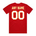 Back angle of the MAS Kansas City Wheelchair Football Amplife Customizable Red T-Shirt against a white background